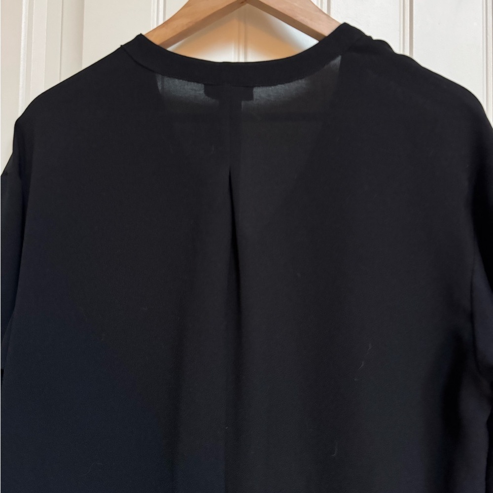 Frank and Oak Black V neck Button Up Shift Dress with Pockets. Size M - Picture 5 of 9